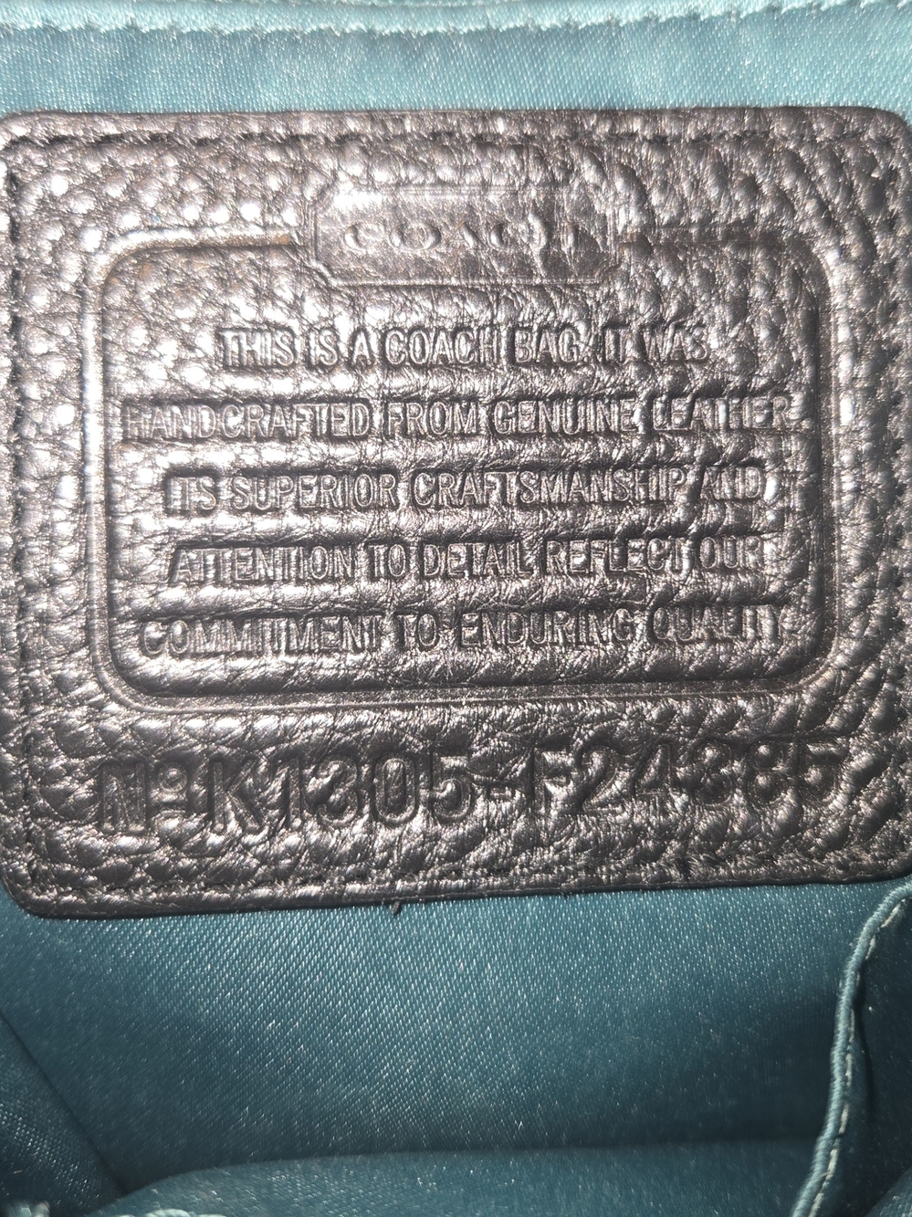 Coach Black Pebbled Leather Drawstring Backpack - Picture 4 of 5